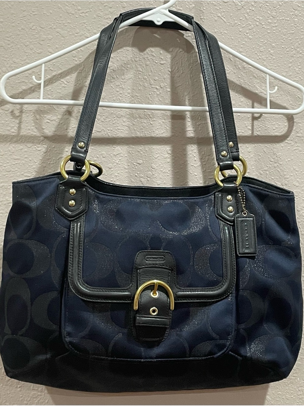 Coach dark Navy blue  Signature Buckle Shoulder Bag